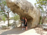 Jason and Maren under shark rock, Aruba