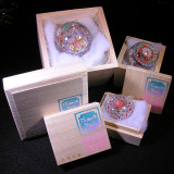 Each of Tomomi's glass creations comes tucked in a nice wooden box.