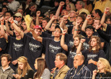 Georgia Tech Fans cheer the team from the new courtside seats