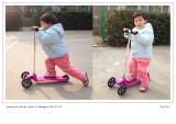Learning to ride the scooter