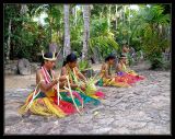 young yapese girls weaving baskets & other handicrafts