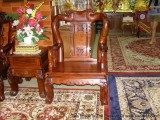 Carved Chair, Heavy Antique Style Carved Wooden Chair