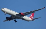 Virgin Atlantic A-330 in the airlines latest livery.