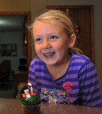 Maceys 7th Birthday cupcake at Grandmas.
