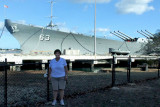August 2010 - Karen with the USS Missouri (BB-63) at Ford Island, Pearl Harbor, Hawaii