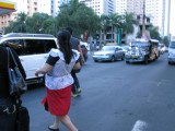 Crossing the Street in front of Meralco