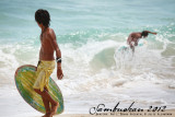 Young skimboarder