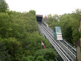 The funicular connecting the Upper and Lower Towns of Old Québec. The view is from Lower Town.
