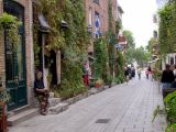 Judy on steps on Rue du Petit-Champlain in the Lower Town section of Old Québec.