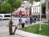 Judy on Rue Notre-Dame. Boulevard Champlain is in the background - Lower Town section of Old Québec.