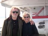 Judy and Richard on a boat on the St. Lawrence River heading to the whale watching areas.