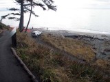 Base of Bluff Light Keepers Heading out on Beach f