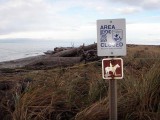 Base of Bluff Trail Looking Out Spit Only Horse Sign k