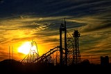 SUNSET OVER SIX FLAGS