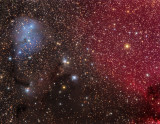 Dreyers Nebula - IC447 (IC2169, LBN903), IC446 (IC2167, LBN898), NGC2245 (LBN904), NGC2247 (LBN901)  in Monoceros