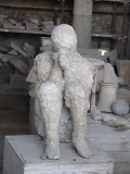 Plaster cast of man who suffocated in the ashes and funes