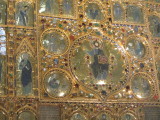 Gold and jewelled rotating board behind St. Marks altar