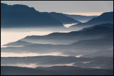 Morning fog near Tremp in Catalonia 