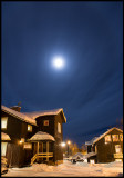 Moon halo a cold evening in Kiruna - Lapland