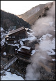 Yokoyu River with hot spring smoke