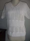 #203 White summer cotton sweater