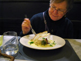 Margaret diving into her potato soup .. 6092