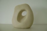 sea pebble 2, white clay, 19 x 22 cm