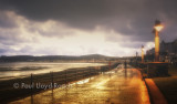 Douglas promenade on a damp, misty evening