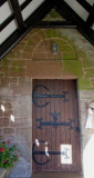 saxon doorway with sundial above