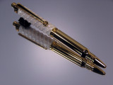 30 Caliber Bullet & Spiral Design Whitetail Deer Antler Combo Gel Or Ballpoint Click Pen 24kt Gold Plated Hardware