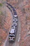 P&L LSX1 passes through the big cut which is the daylighted remains of the ICRR tunnel near Rosine KY 