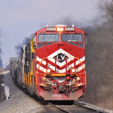 Eastbound NS 111 drops down the hill at Shuttleworth, 356 miles East of St. Louis.
