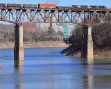 NS 143 crosses the Cumberland River Bridge, as seen from the South portal of CNO&TP tunnel #4