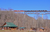 NS 174  leaps across the New River valley on a cold winter morning 