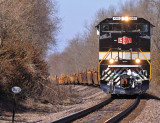 Eastbound train I-23 eases around to the signal at West Talmage, ready to head in to meet 375