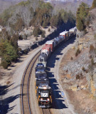 NS 117 comes around the curve at Garlands Bend, following an arm of Lake Cumberland out of Burnside 