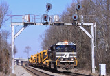 The signal bridge at Cumberland Chair still stands tall as 055 passes by on #1 track 