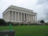 Gumby admires the Lincoln Memorial