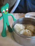 Gumby admires the dumplings
