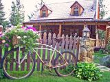  Cool Bike and Log House At Lakes End