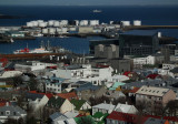 Reykjavik closer view of docks harbour and music centre 