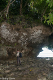 Wave-eroded caves on the island