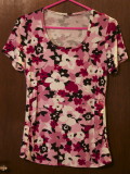 Ann T-Top made from floral rayon jersey