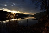 Sunset on the river Drava