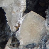 Hydrocerussite crystals to 2 mm, Whitwell Quarry, Whitwell, Derbyshire.  