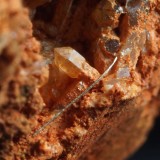 5 mm millerite crystal and quartz sceptre. Coldberry Gutter, Middleton-in-Teesdale Co Durham.