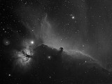 Horsehead and Flame Nebulas in Hydrogen Alpha