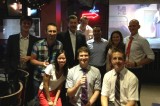 Short sleeve and tie champagne breakfast on the last day before Christmas break