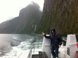 Me on boat greeting people