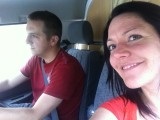 Me ..focused on just having learned manual transmission. Pam approves